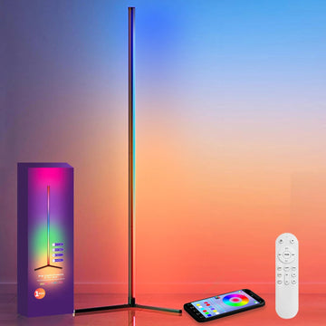 Smart RGB LED Floor Lamp 160 cm – App & Remote Controlled Corner Light with 16 Million DIY Colors